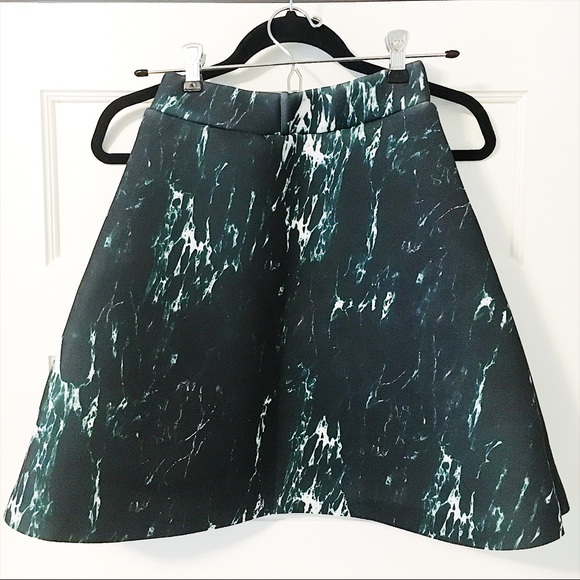 Rocket x Lunch Marble Neoprene A line Mini Skirt - Picture 2 of 6